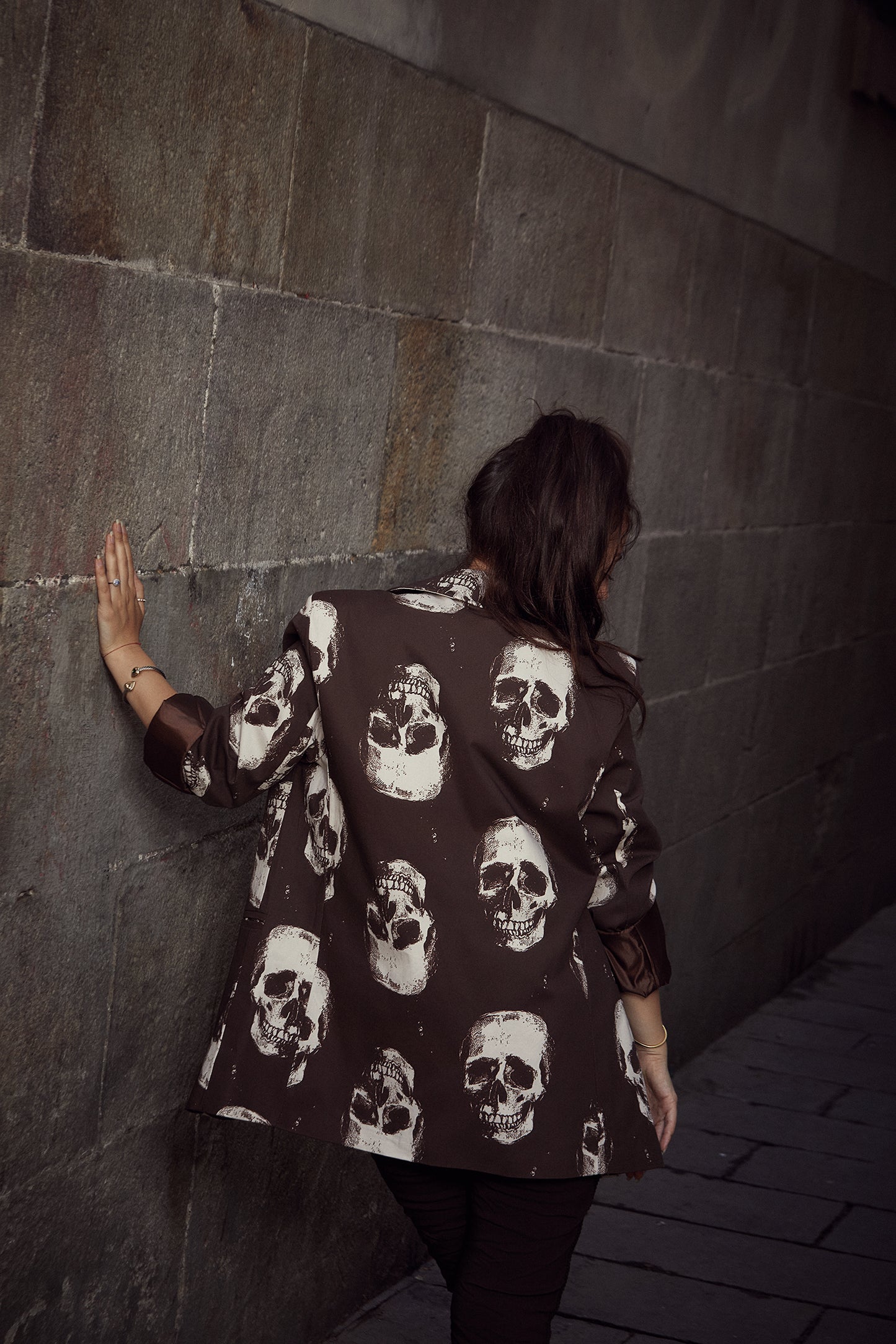 Brown skull blazer