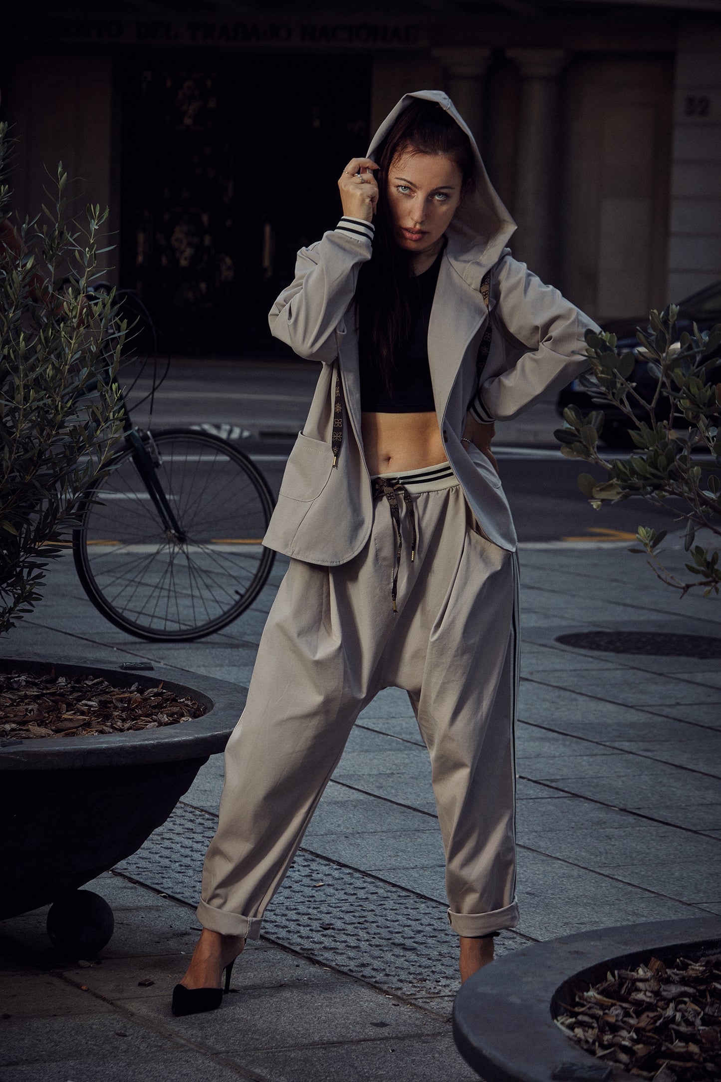 Baggy pants and hooded jacket set