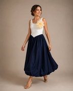 Vestido midi Julieta azul