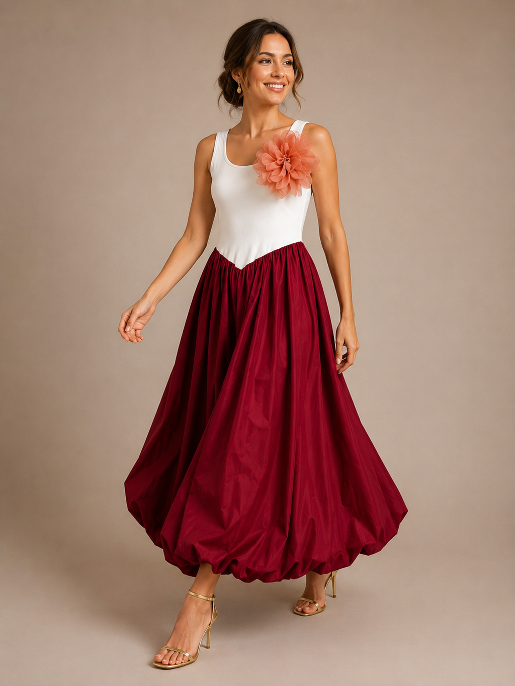 Vestido midi Julieta rojo