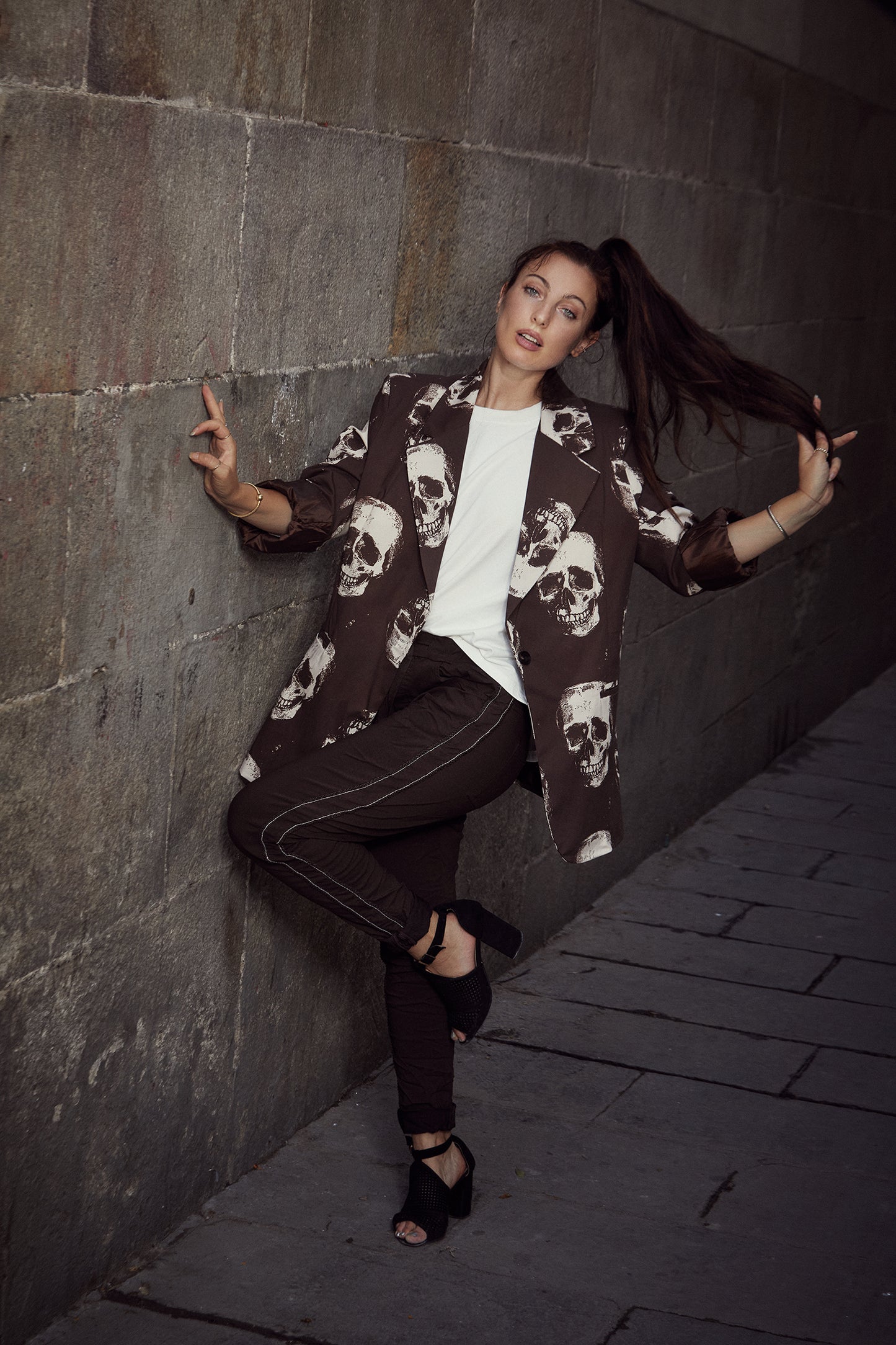 Brown skull blazer 