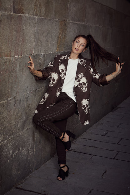 Brown skull blazer 