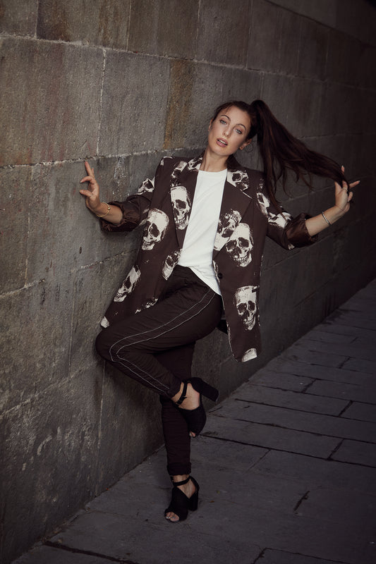 Brown skull blazer 