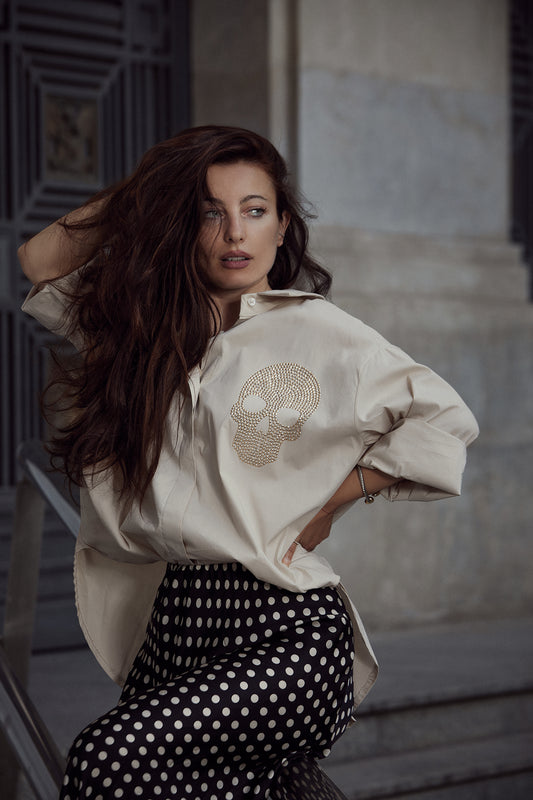 Beige skull shirt