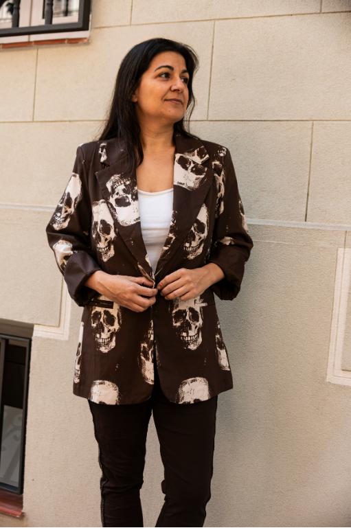 Blazer calaveras color marrón