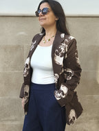 Blazer marron à tête de mort 