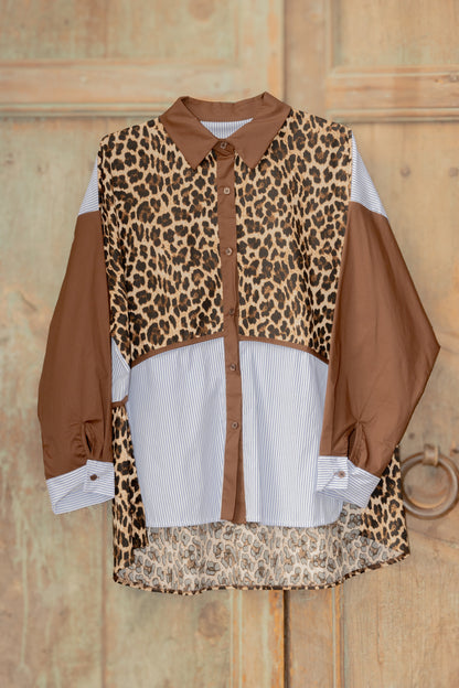 Camisa manga larga leopardo