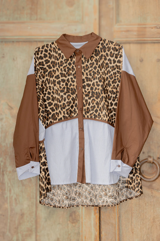 Camisa manga larga leopardo