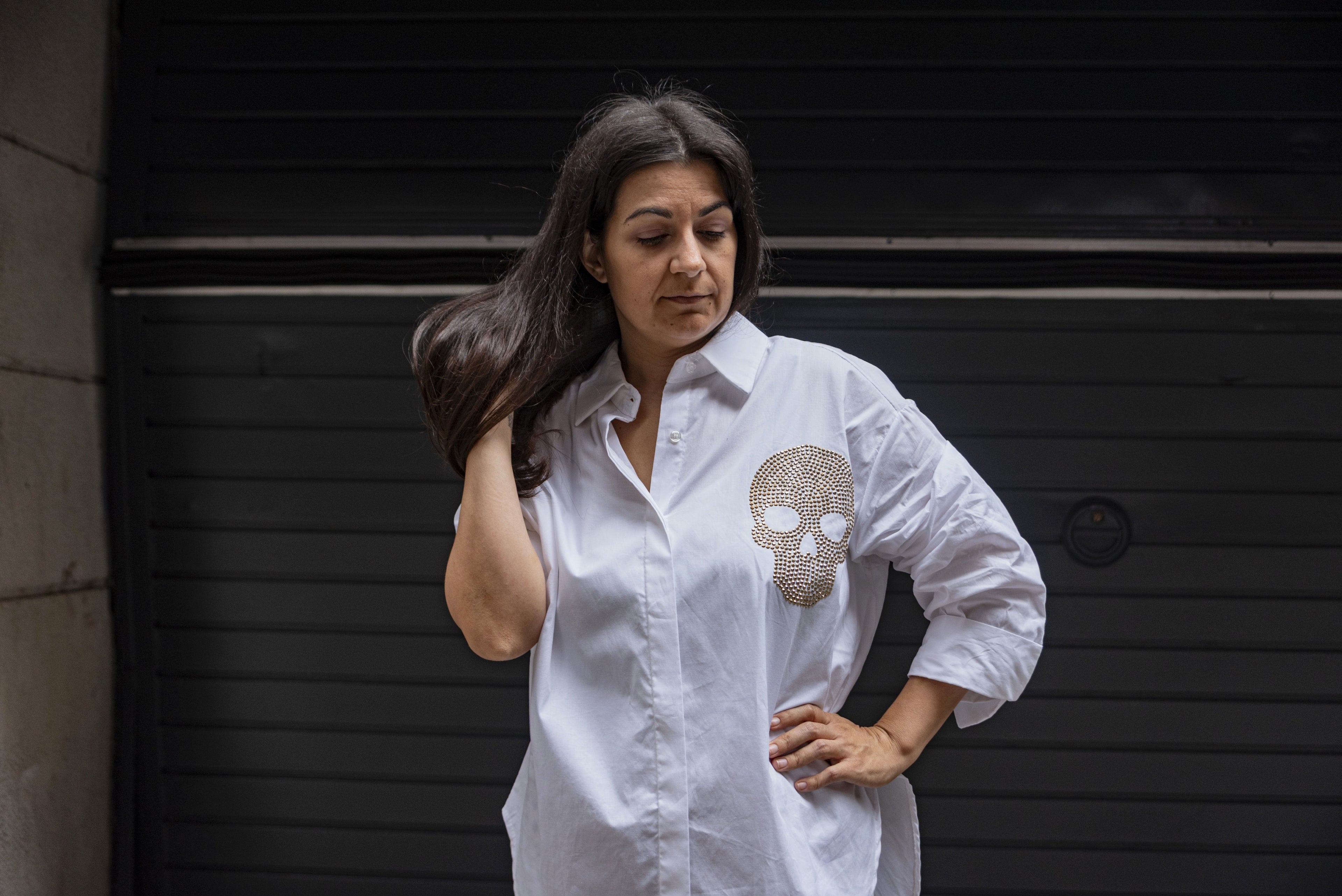 Camisa con calavera color blanco