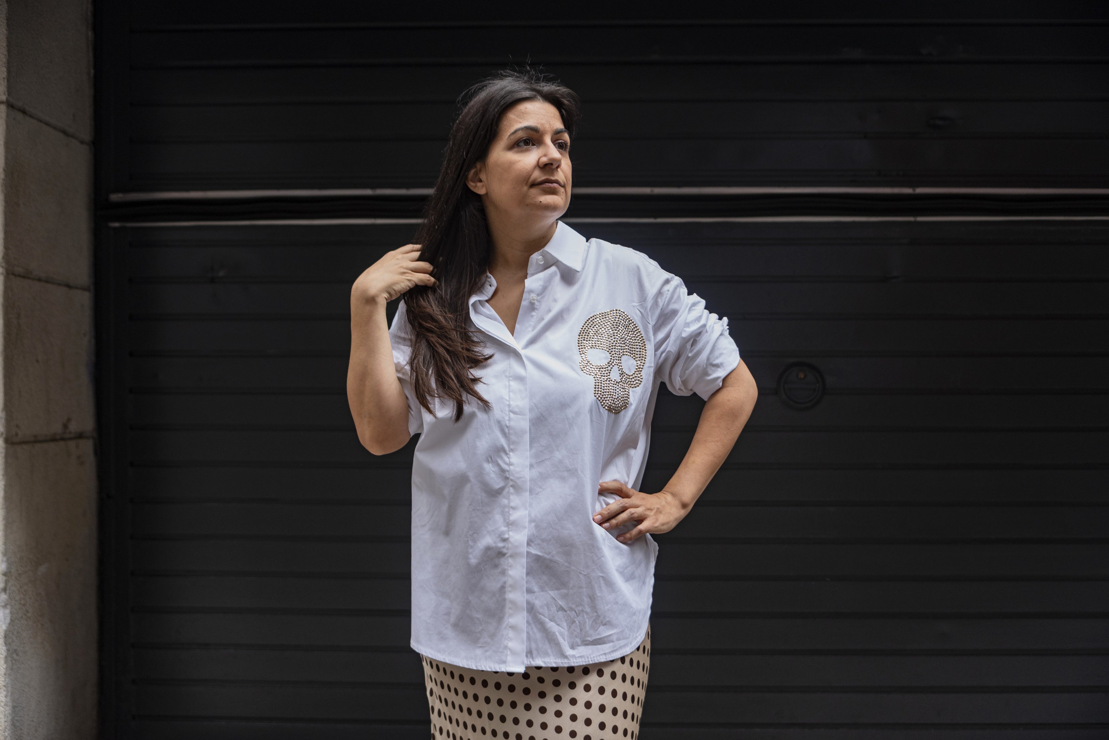 Camisa con calavera color blanco