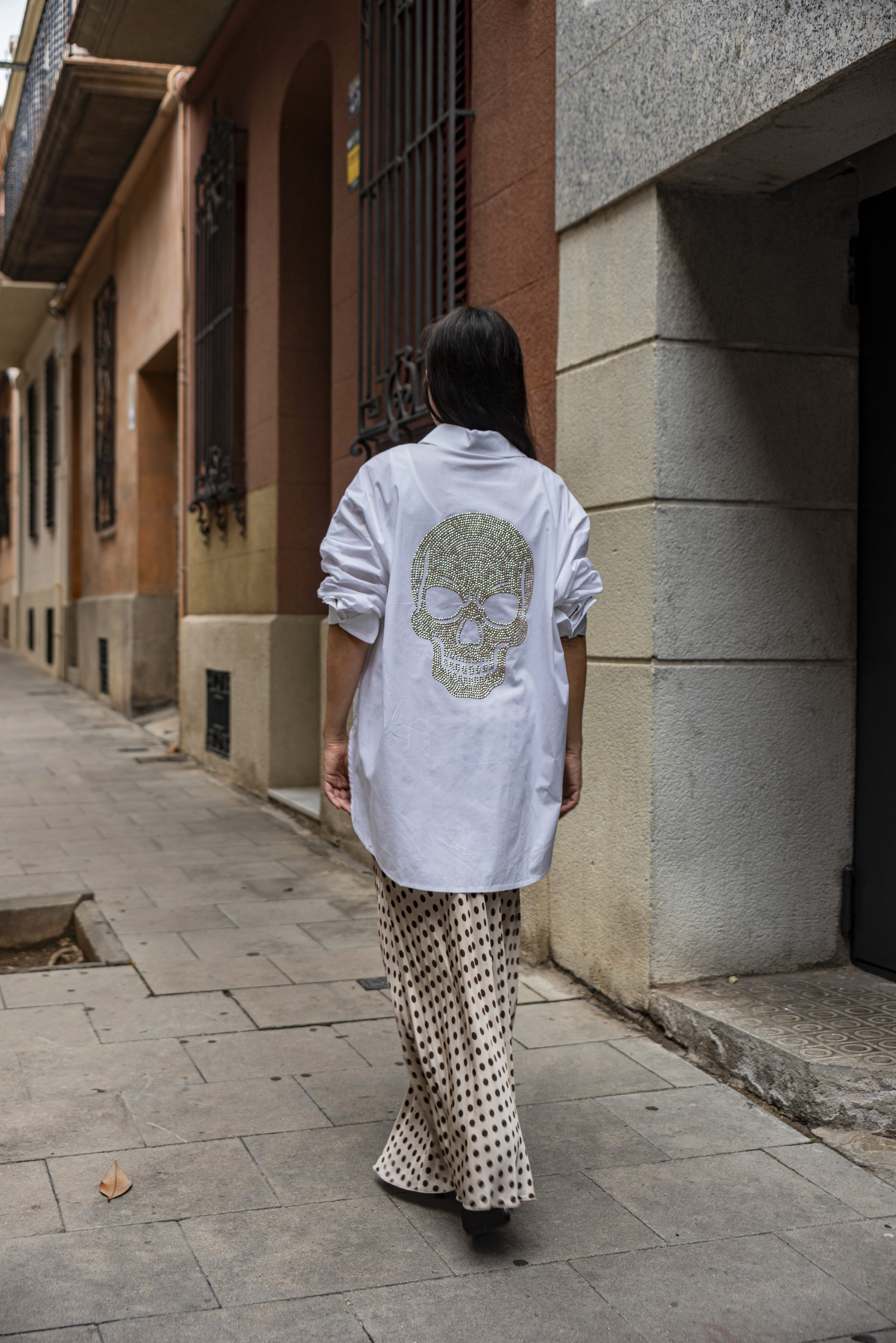 Camisa con calavera color blanco