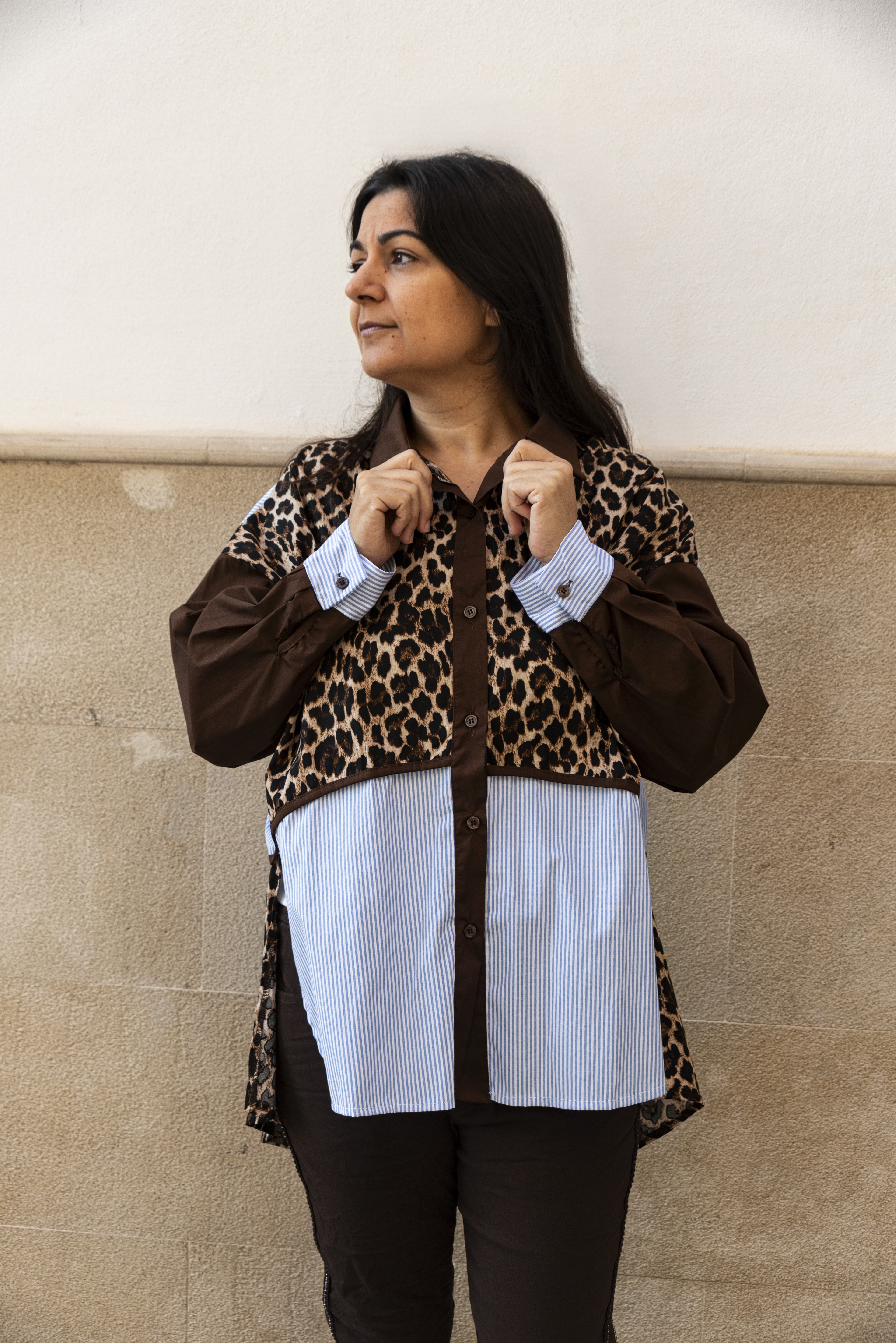 Camisa manga larga leopardo