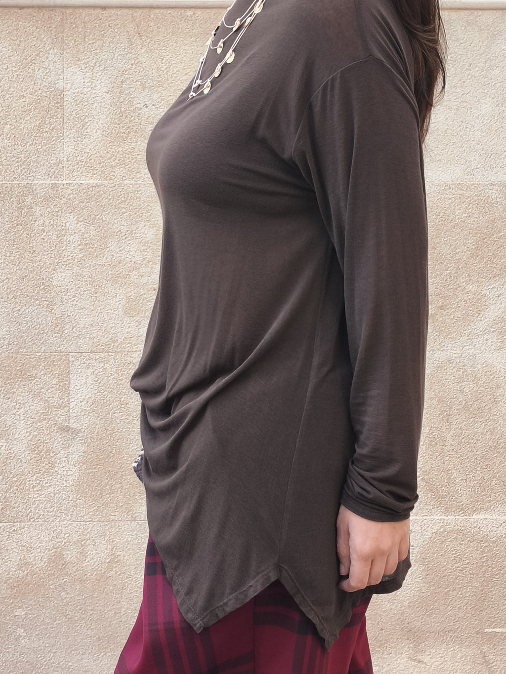 Camiseta lisa marrón