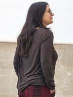 Camiseta lisa marrón