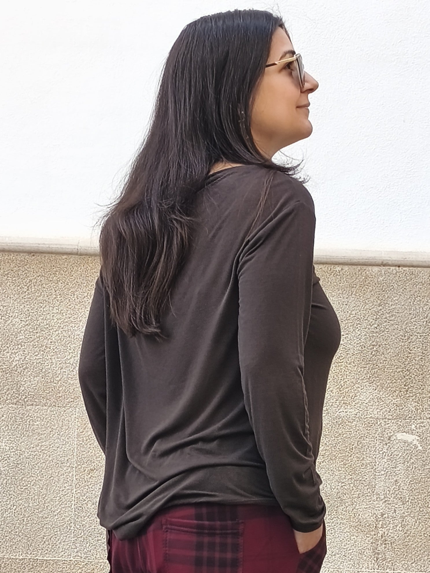 Camiseta lisa marrón