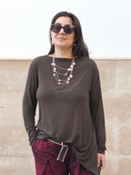 Camiseta lisa marrón