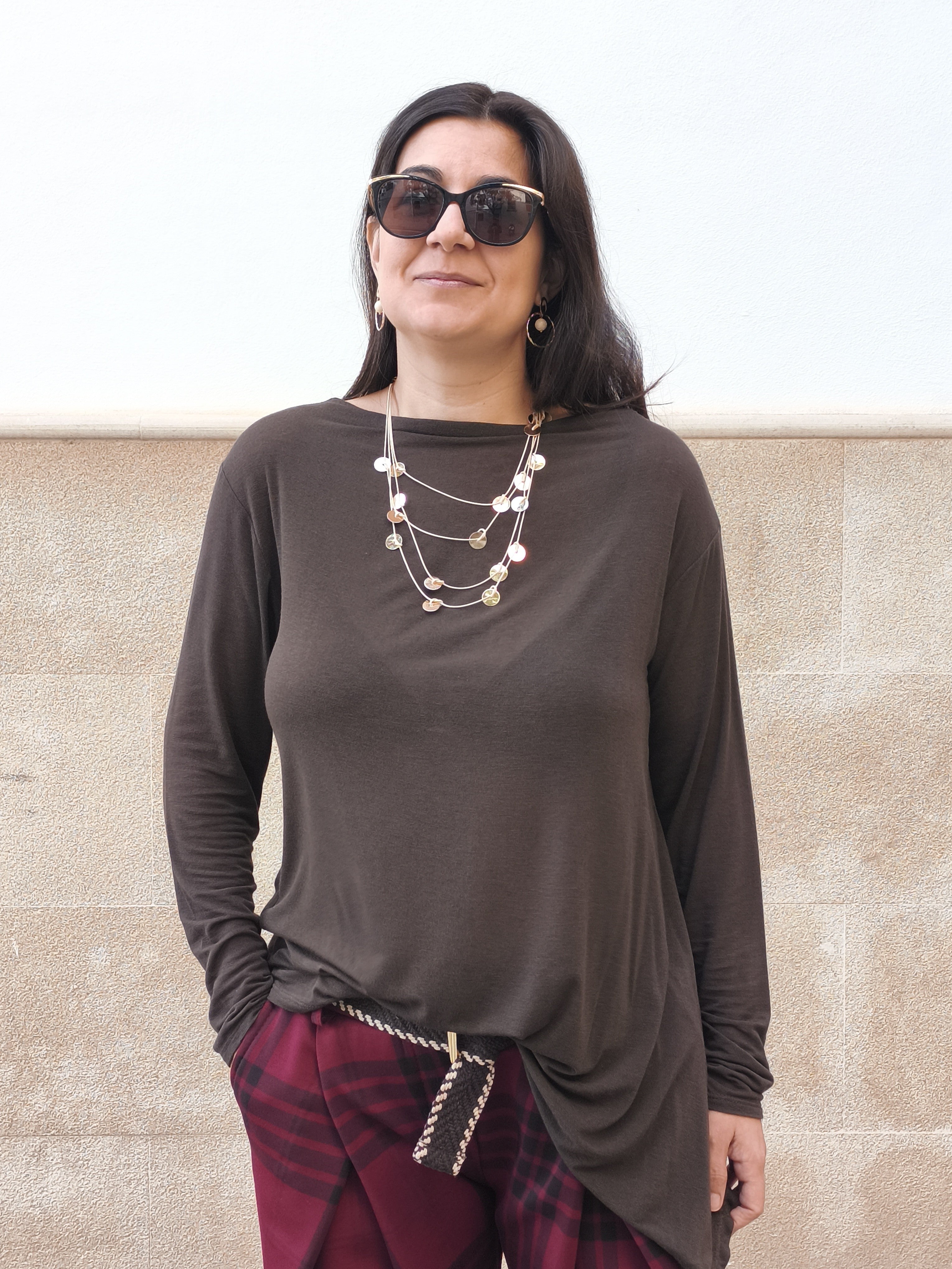 Camiseta lisa marrón