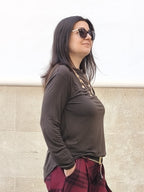 Camiseta lisa marrón