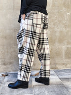 Pantalón escocés beige