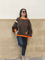 Sudadera estilo oversize marrón