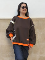 Sudadera estilo oversize marrón