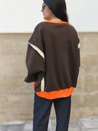 Sudadera estilo oversize marrón