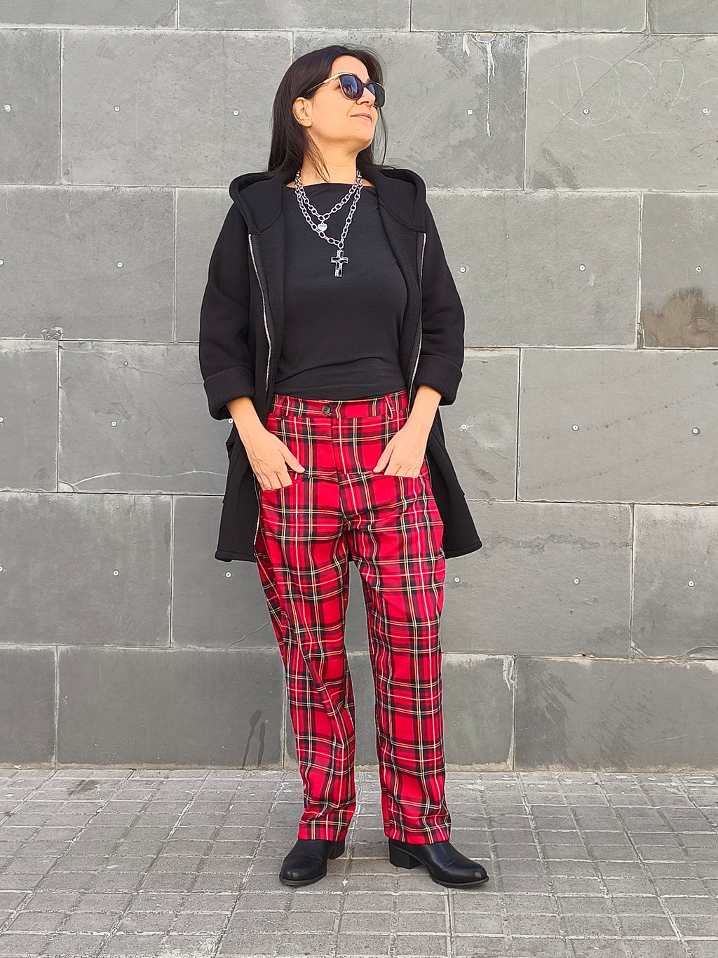 Pantalón de pitillo a cuadros